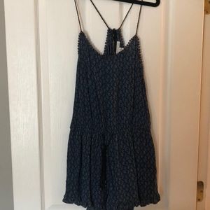 American Eagle romper, black, blue and white